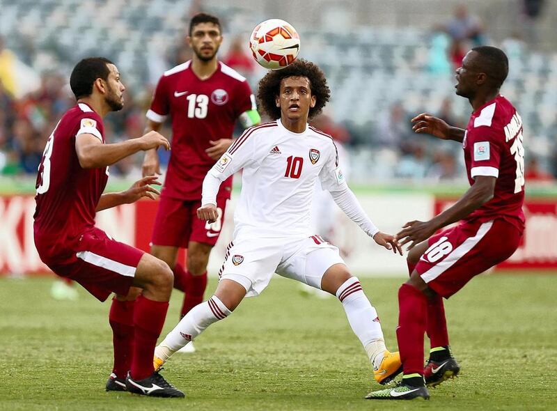 UAE international Omar Abdulrahman, centre, has signed for Al Jazira. Getty
