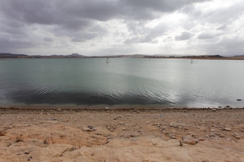 The Sidi Salem dam and the receding water levels in Oued Zarga, Beja 
