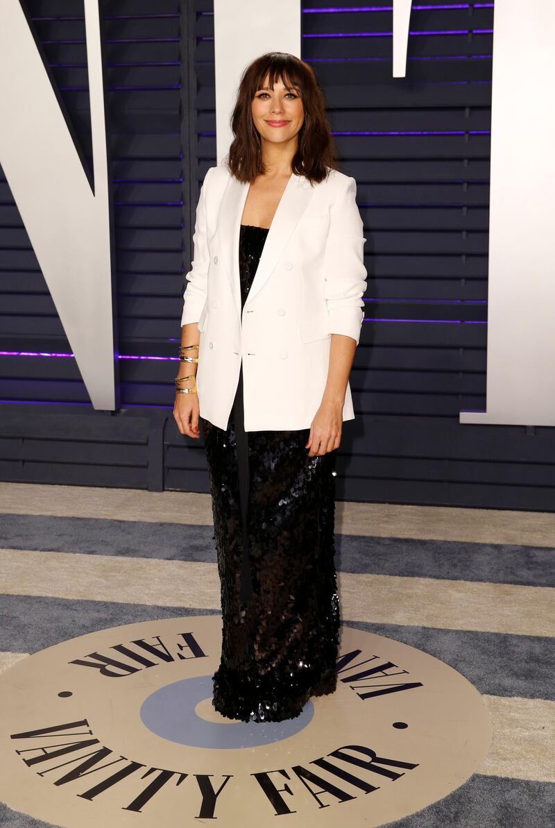 Rashida Jones arrives at the 2019 Vanity Fair Oscar Party. Reuters