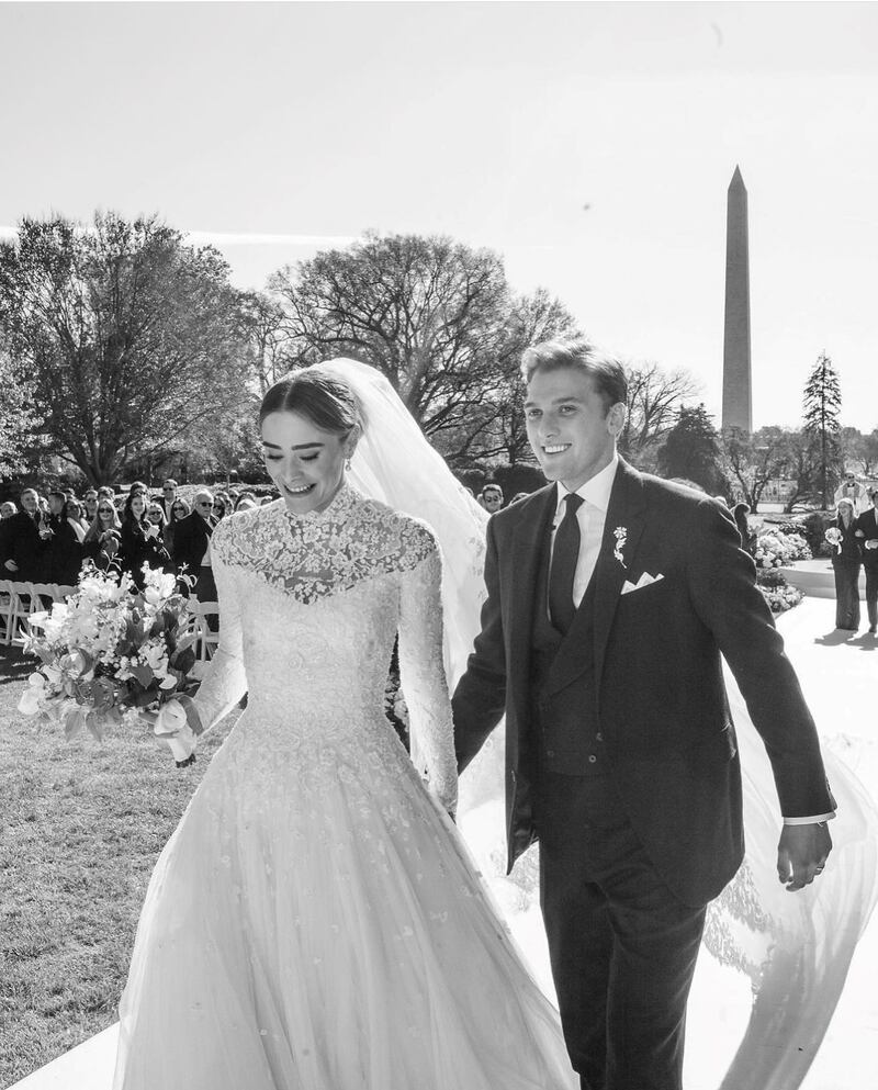 Some compared Ms Biden's dress to the one famously worn by actress Grace Kelly when she married Prince Rainier of Monaco in 1956. Photo: Corbin Gurkin