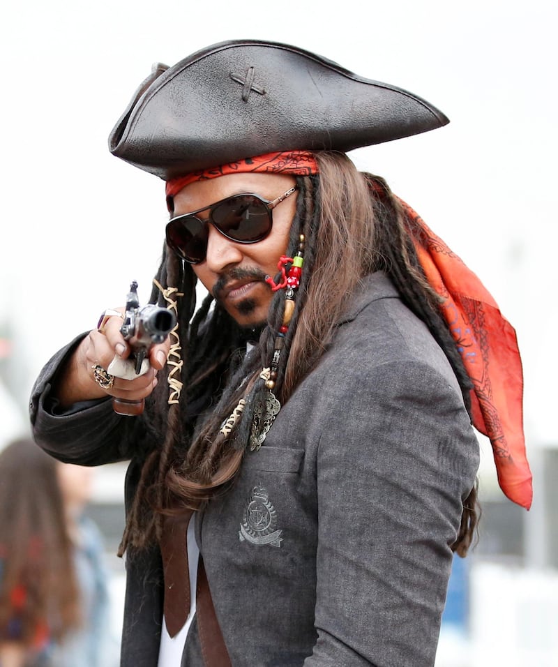 A guest dressed as a Captain Jack Sparrow. EPA