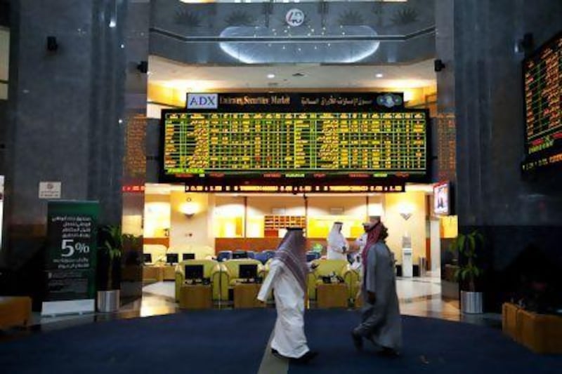 Abu Dhabi Stock Exchange. Christopher Pike / The National