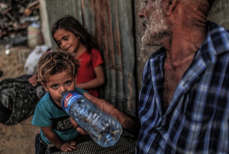 The Palestinian refugees have had to endure blistering temperatures in an area known for water scarcity.