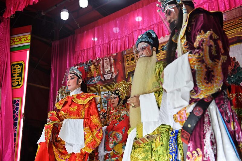 Traditional Chinese Opera actors perform on the first day of the Lunar New Year in Bangkok. AFP