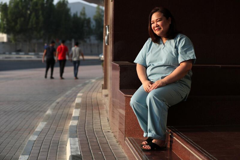 Dubai, United Arab Emirates - Reporter: Sarwat Nasir. News. Coronavirus/Covid-19. Nurse Jessica Bonacua is one of the 80,000 frontline workers included in Frontline Hero WorkerÕs registry by UAE government. Tuesday, September 8th, 2020. Dubai. Chris Whiteoak / The National