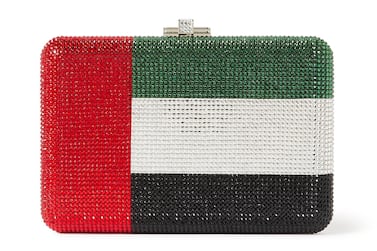 The flag of the UAE is depicted on a clutch by Judith Leiber. Courtesy Net A Porter