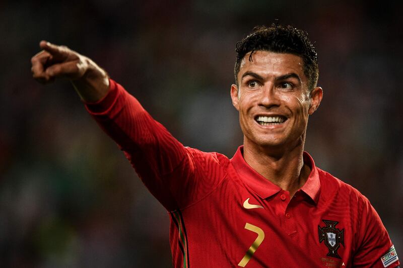 Cristiano Ronaldo will appear at a fifth World Cup finals if he represents Portugal at Qatar 2022. AFP