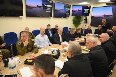 Israel's Prime Minister Benjamin Netanyahu and his war cabinet are considering options to respond to Iran's attack. AFP 
