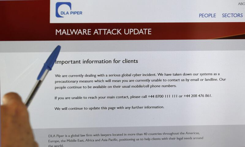 Law-firm DLA Piper was one of many global firms impacted by last month's Petya ransomware attack. Barbara Walton / EPA