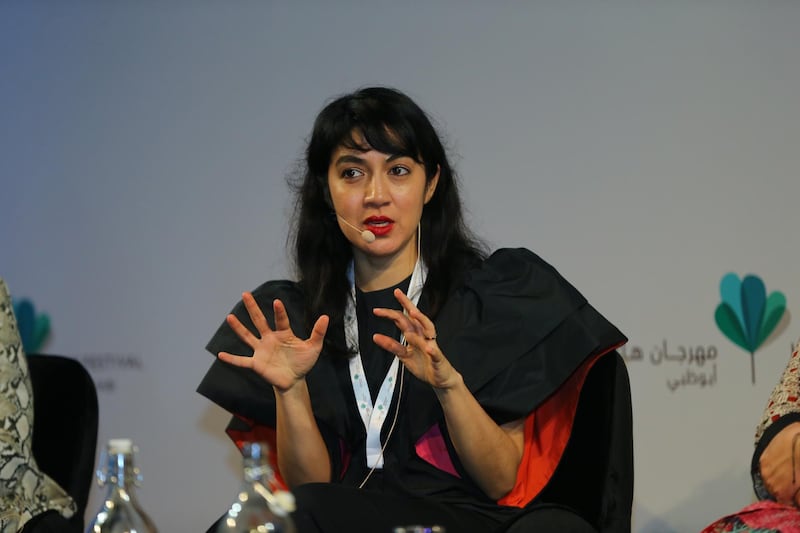 Tahmima Anam speaking at Hay Festival Abu Dhabi. 