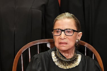 (FILES) In this file photo taken on November 30, 2018 Associate Justice Ruth Bader Ginsburg poses for the official photo at the Supreme Court in Washington, DC. Progressive icon and doyenne of the US Supreme Court, Ruth Bader Ginsburg, has died at the age of 87 after a battle with pancreatic cancer, the court announced on September 18, 2020. Ginsburg, affectionately known as the Notorious RBG, passed away "this evening surrounded by her family at her home in Washington, DC," the court said in a statement. / AFP / MANDEL NGAN
