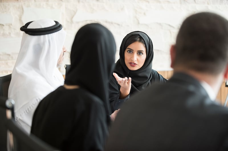 The UAE has been ranked top among Middle Eastern countries for its proportion of women in high-ranking professional jobs. Getty