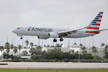 An American Airlines Boeing 737-823 lands at Miami International Airport. The airline has gained approval from the US Environmental Protection Agency to use SurfaceWise2 under an emergency exemption for up to a year. AP Photo