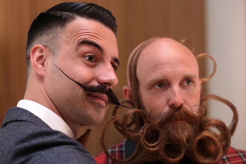 People take part in the international World Beard and Moustache Championships in Antwerp, Belgium Reuters