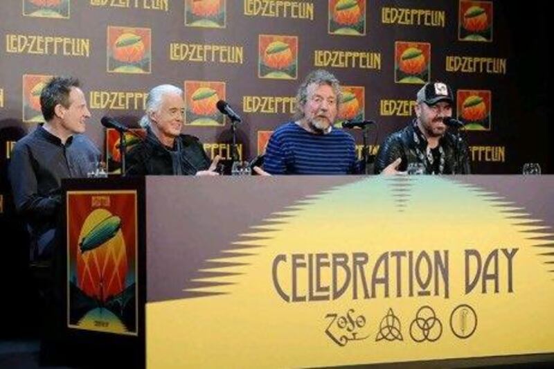 Led Zeppelin hold a press conference, during which they announced that they will not be reuniting as a band. Evan Agostini / Invision / AP Photo