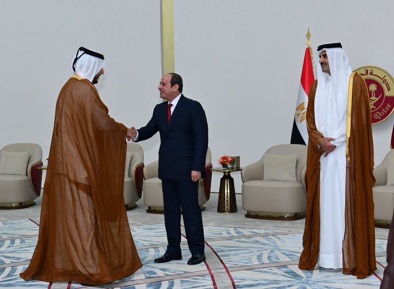 Sheikh Tamim told Mr El Sisi Qatar would work to increase investment in Egypt. AP