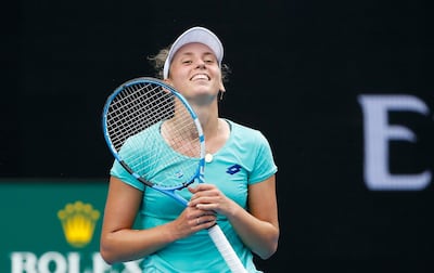 Tennis - Australian Open - Margaret Court Arena, Melbourne, Australia, January 21, 2018. Elise Mertens of Belgium celebrates winning against Petra Martic of Croatia. REUTERS/Toru Hanai