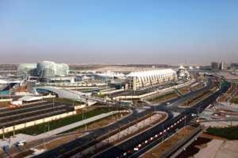 United Arab Emirates - Abu Dhabi - November 4th, 2009:  Yas Island from the roof of the Yas Island Rotana Hotel.  (Galen Clarke/The National) *** Local Caption ***  GC06_11042009_YasIsland.jpg