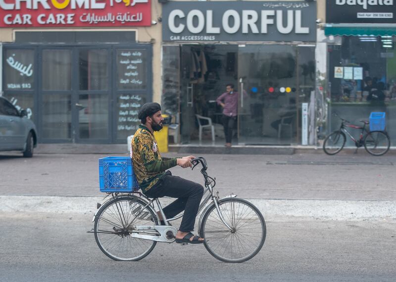 The National Centre of Meteorology issued a forecast for rain in the morning, accompanied by strong winds that could reach 45 kilometres per hour. Victor Besa / The National