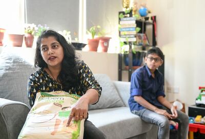 Ancy Joseph says she buys a particular brand of nappies in Dubai and saves up to Dh8. Khushnum Bhandari / The National
