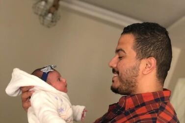 Abed Magdy with his daughter Jameela, who was born in Egypt. Abed Magdy