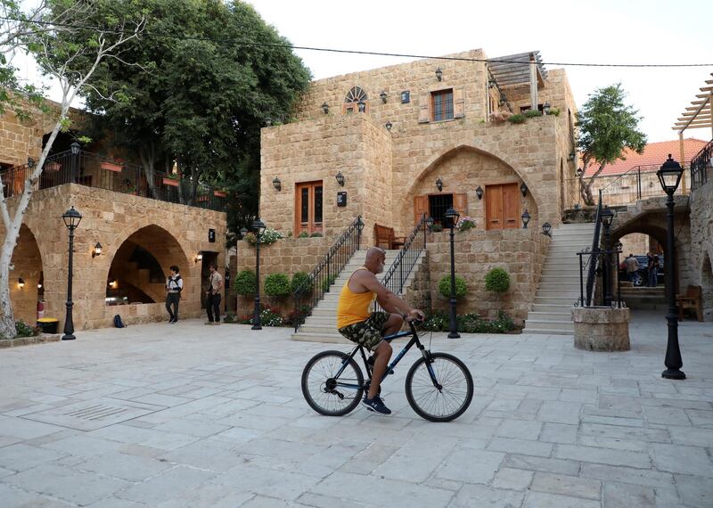 The coastline around Batroun is a popular route for cyclists. Reuters