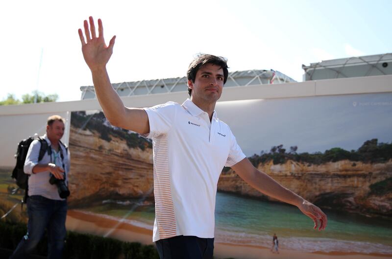 FILE PHOTO: Formula One F1 - Australian Grand Prix - Melbourne Grand Prix Circuit, Melbourne, Australia - March 12, 2020   McLaren’s Carlos Sainz arriving to the Circuit  REUTERS/Loren Elliott/File Photo