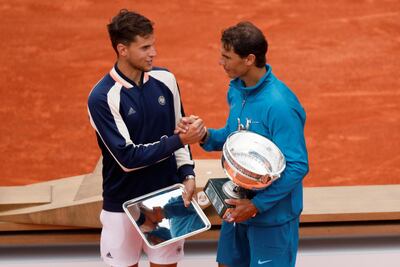 Tennis - French Open - Roland Garros, Paris, France - June 10, 2018   Spain's Rafael Nadal shakes hands with Austria's Dominic Thiem after winning their final   REUTERS/Gonzalo Fuentes