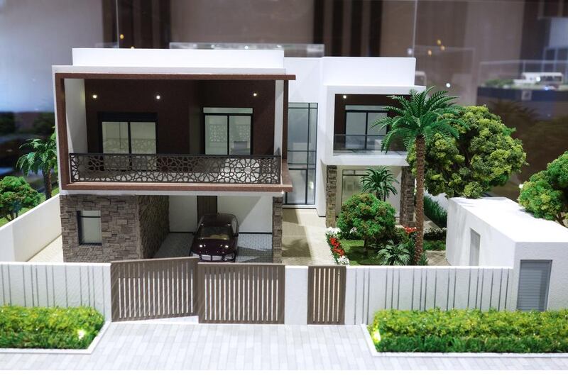 A scale model of a four bedroom villa that Aldar plans to develop at Yas Acres. Delores Johnson / The National