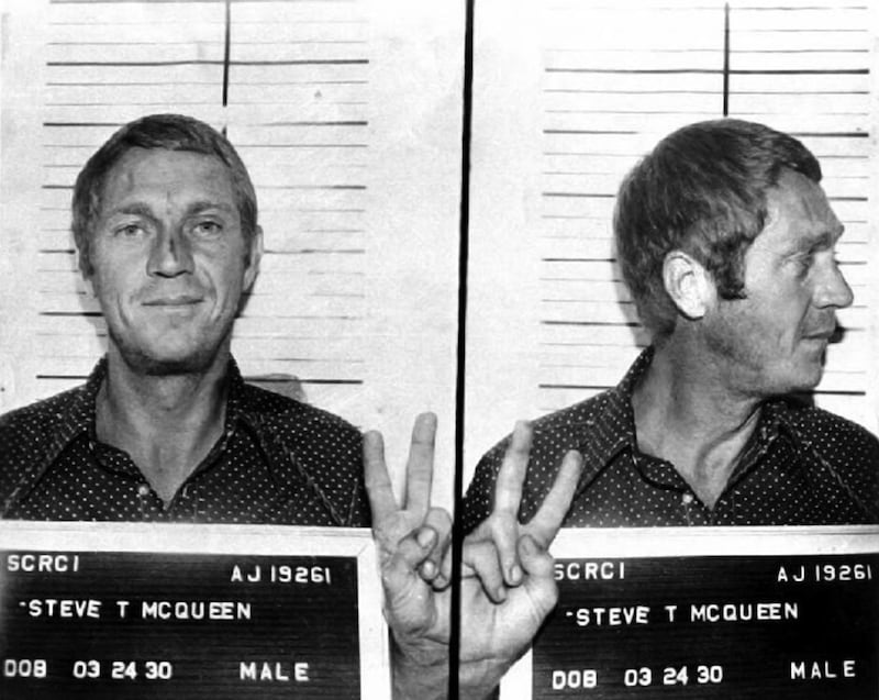Actor Steve McQueen after his arrest for drunk driving and speeding, June 1972. Getty Images
