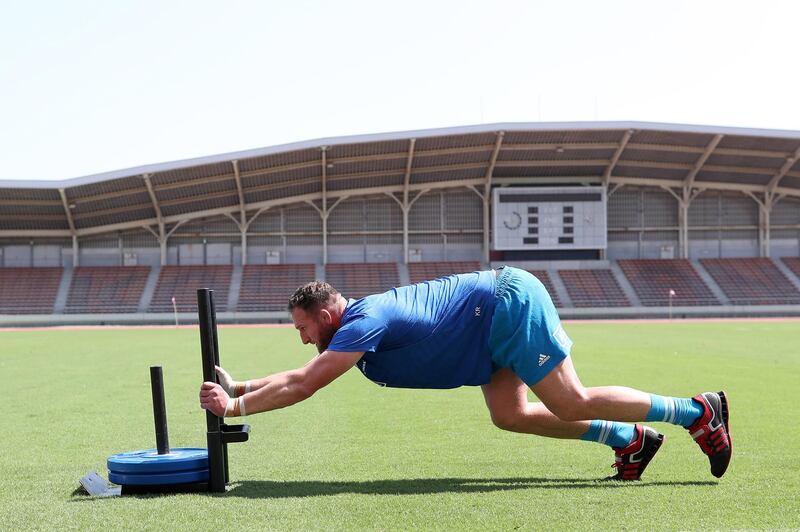 Kieran Read of the All Blacks runs through drills during a training session at Kashiwa no Ha Park Stadium in Kashiwa, Chiba, Japan. Getty Images