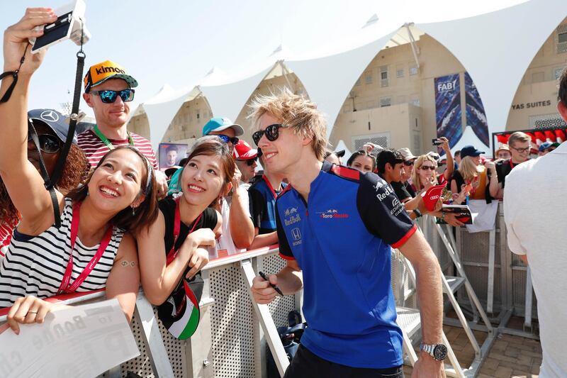 Brendon Hartley greets his fans during an exclusive autograph signing session at Yas Marina Circuit. Courtesy Yas Marina Circuit