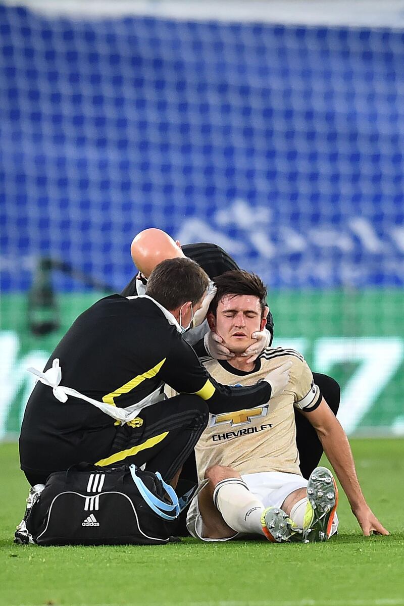 Harry Maguire - 7: Missed two first-half headers – but shows increasing presence at set plays. Left dazed after a 30th-minute clash with Ayew's head. His eighth game against Palace … and first win. AFP