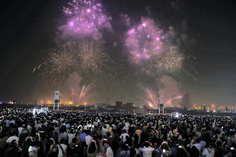Dubai, 01, September, 2017: Fireworks display to celebrate Eid Al Adha at the Festival City in Dubai. ( Satish Kumar /  For The National ) St