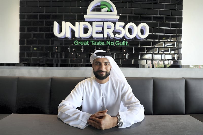 Dubai, United Arab Emirates - March 13th, 2018: Mahmoud Bartawi, Emirati founder of Under500 healthy eating restaurant brand. Tuesday, March 13th, 2018 at Motor City, Dubai. Chris Whiteoak / The National