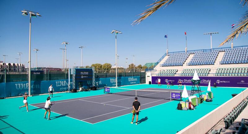 Ambiance during practice ahead of the 2021 Abu Dhabi WTA Womens Tennis Open WTA 500 tournament. Jimmie 48 / WTA