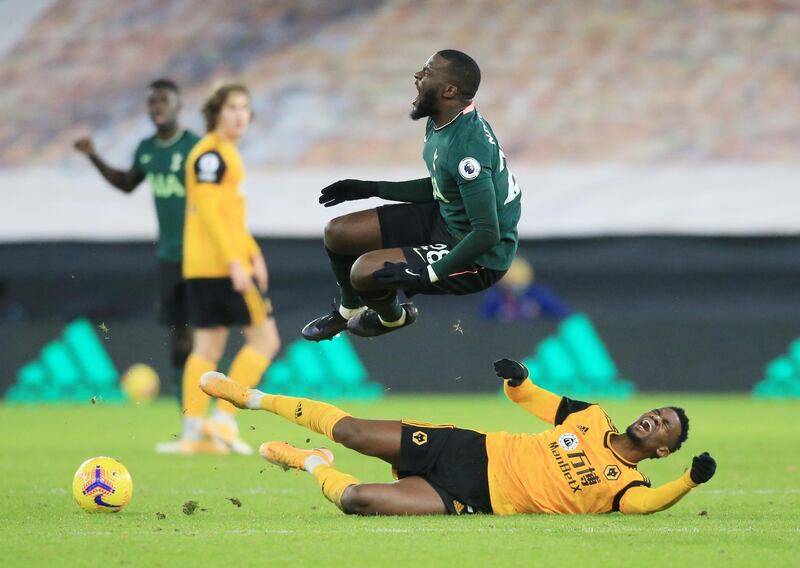 Tanguy Ndombele - 8, Scored after 57 seconds and continued to threaten the Wolves defence throughout his time on the pitch. EPA