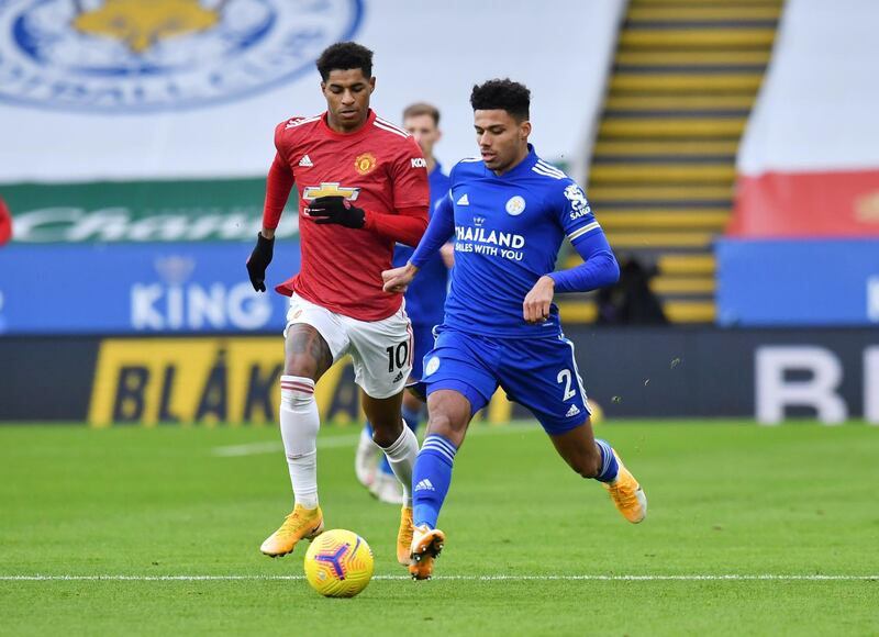 James Justin - 6: Dangerous cross into box from right wing in first five minutes that Vardy couldn’t finish. Completely caught out by Fernandes touch that allowed Rashford acres of space to open scoring. Reuters