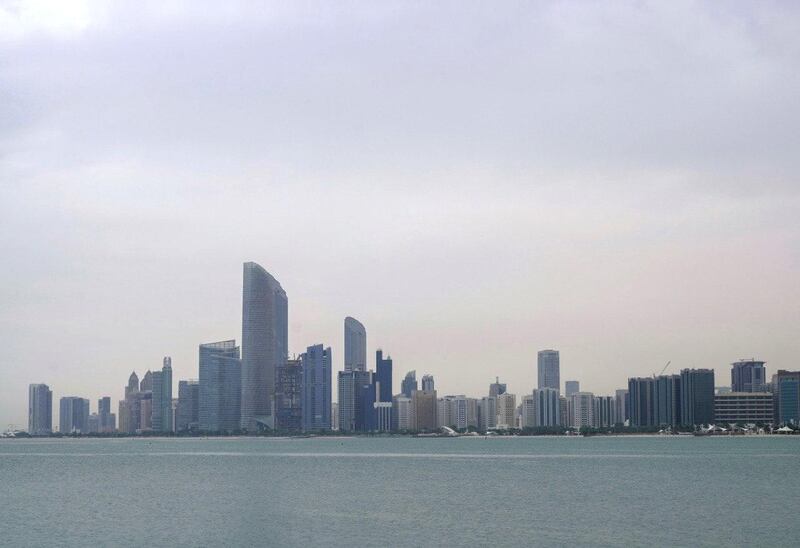 Abu Dhabi was overcast on Wednesday morning after some early rain. Victor Besa / The National