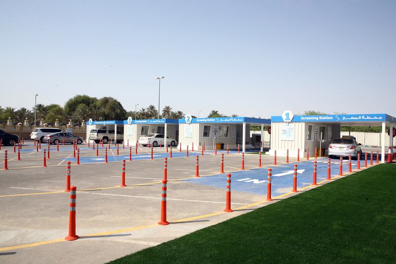 The four-lane facility offers vaccinations, PCR swabs and laser tests. Courtesy Seha