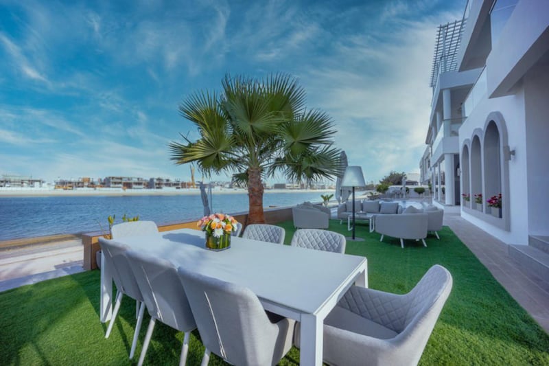 The villa is located on Palm Jumeirah.