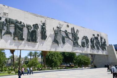 Jewad Selim’s famous Freedom Monument in Tahrir Square, Baghdad. Selim died before it was unveiled in 1961. Alamy