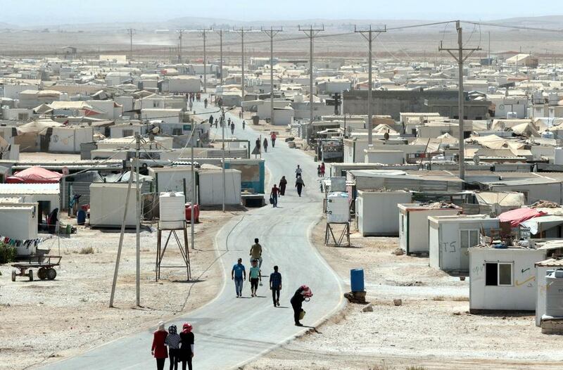 The  UN-run Zaatari camp for Syrian refugees, north east of the Jordanian capital Amman. Khalil Mazraawi / AFP