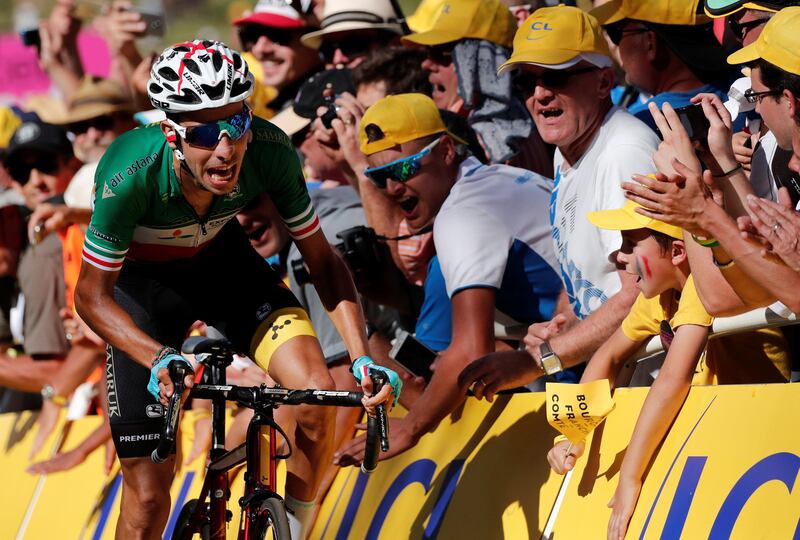 Astana rider Fabio Aru of Italy on his way to win the stage on Wednesday. Benoit Tessier / Reuters