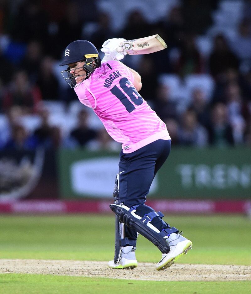 NOTTINGHAM, ENGLAND - SEPTEMBER 05: Eoin Morgan of Middlesex bats during the Vitality T20 Blast match between Notts Outlaws and Middlesex at Trent Bridge on September 05, 2019 in Nottingham, England. (Photo by Nathan Stirk/Getty Images)
