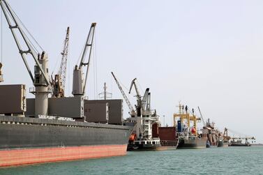 Hodeidah port in Yemen is around 230 kilometres west of the capital Sanaa. AFP