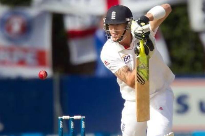 England's Kevin Pietersen bats during day two of the second international cricket Test match between New Zealand and England played at the Basin Reserve in Wellington on March 15, 2013.