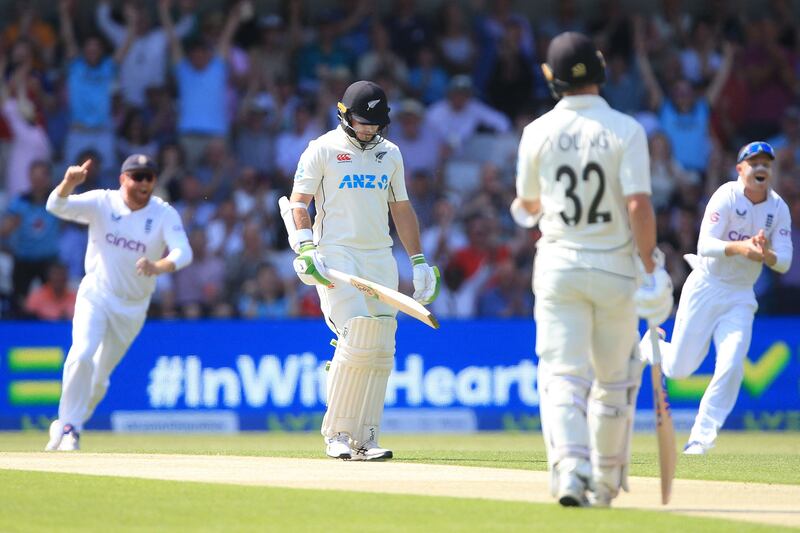 Dejected New Zealand opener Tom Latham after being dismissed for a duck. AFP