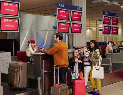 Emirates is encouraging passengers to arrive at the airport three hours before their flights depart this weekend. Courtesy Emirates 