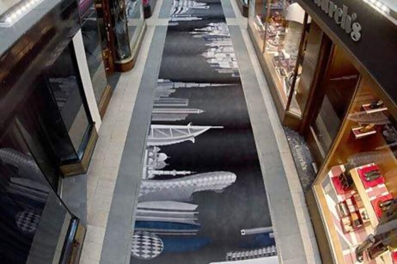 The 180 metre long bespoke designed carpet at Burlington Arcade. Photo by Justin Setterfield